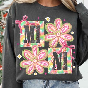 Blommigt mamma png-paket, matchande mamma mini png, mamma klotter png, mamma png, preppy mamma png, present till mamma, mors dag png, retro blommig png bild 4