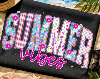Retro Summer Vibes PNG, Bright Ditsy Floral Summer Png, Sunny Days Png, Girly Coquette Png, Beach Distressed PNG, Stripes, Dots, Checkered