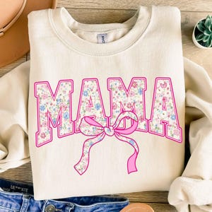 Floral Mama Coquette Bow PNG, Mama Flower Png, Retro Mama Png, Mothers day png, Preppy Mama Png, Mama png, Mom png, Gift for mama png