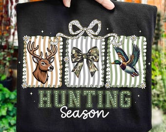 Preppy Hunting Season Png, Camo Bow Png, Deer Hunting Png, Coquette Hunting Shirt png, Duck Hunter Sublimation, Girl Fall Camo Bow Png