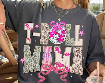 Retro T Ball Mama PNG, Game Day Png, Camo Baseball Distressed Varsity Sublimation, Baseball Stripes Leopard Pink Png, Dots, Baseball Png