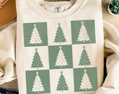 Retro Christmas Tree PNG, Checkered Christmas PNG, Distressed Christmas Png Sublimation, Holiday Shirt Design, Cute Checkered Xmas Png