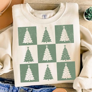 Retro Christmas Tree PNG, Checkered Christmas PNG, Distressed Christmas Png Sublimation, Holiday Shirt Design, Cute Checkered Xmas Png