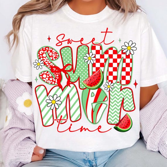 Sweet Summer Time PNG, Summer Watermelon Png, Coquette Summer Png, Retro Summer Png, Summer Checkered Png, Beach Png, Preppy Summer Png