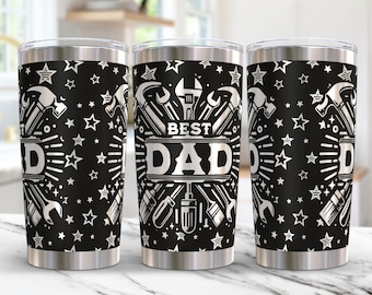 Best Dad Tumbler Wrap Laser Svg, Father's Day 20 oz Tumbler Laser File Svg Design, 20oz Laser Engraved Tumbler Wrap, Laser Engraving Svg