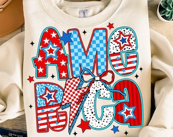 Retro America Coquette PNG, 4th of July Png, America Checkered Png, Memorial Day PNG, Girly USA Png, Independence Day png, Patriotic png