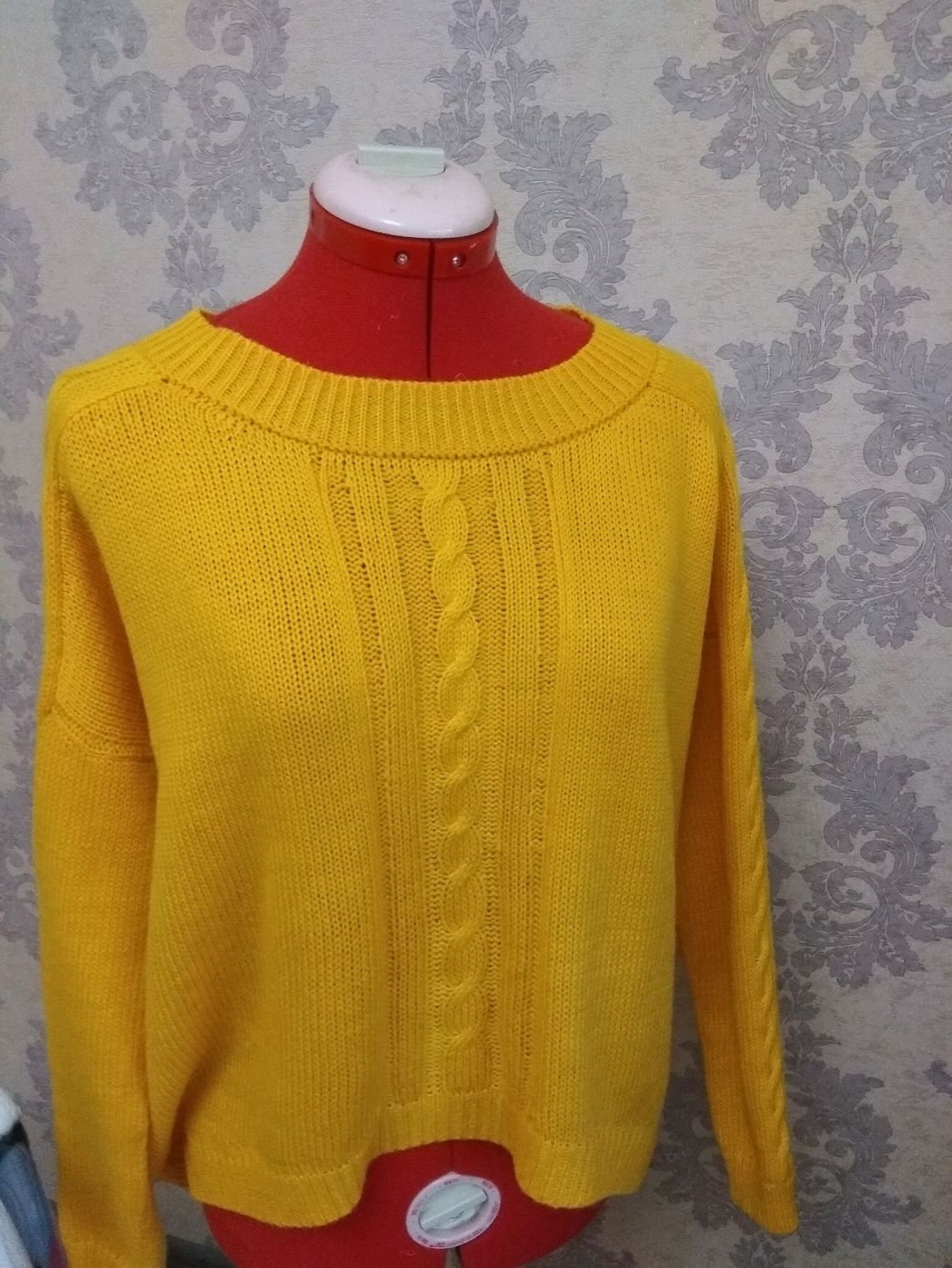 Jumper yellow oversized handmade | Etsy