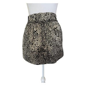 Vintage Y2K  A. Byer Black and Gold Metallic Python Mini Skirt Size S