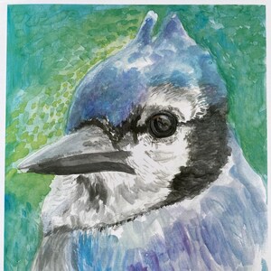 Blue Jay Art - Animal Art - Illustration - Bird Art - Watercolor - Nature Art - Wall Art - Whimsical Art - Colorful Art -