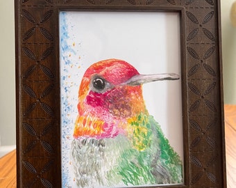 Hummingbird Watercolor Art Print
