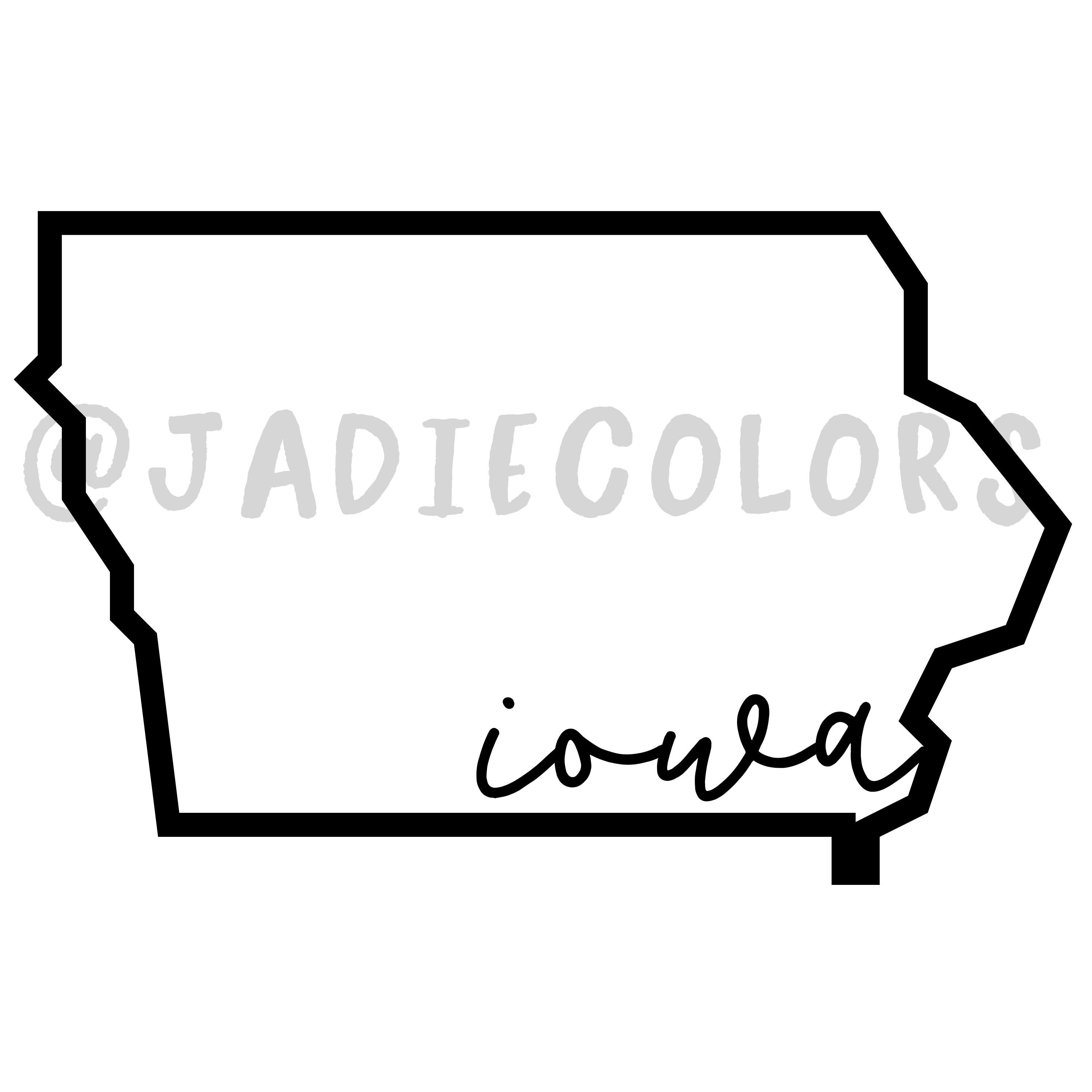 Iowa State Clip Art Outline Decal Digital Download Png | Etsy