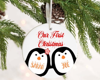 Personalised Our First Christmas Couples Bauble our first christmas bauble, couple first christmas, our first christmas, first xmas