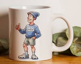 Rude Crocs Gift Mug For Croc Addict offensive mug for crocs, rude secret santa, crocs mug