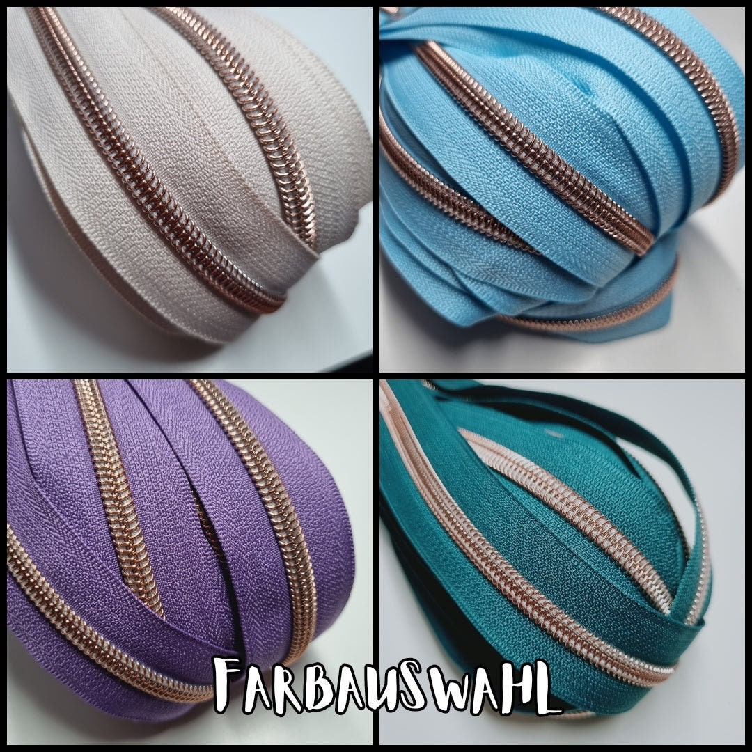 Endless Zippers Rose Gold Rose Gold Zip Zipper Rose Gold Etsy