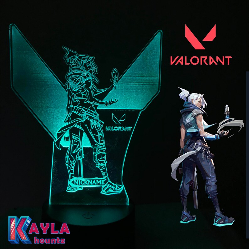 Personalized Valorant Figured Jett 3D LED Night Light Etsy