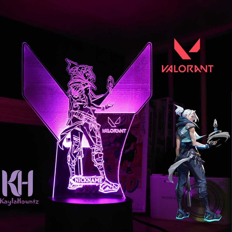 Personalized Valorant Figured Jett 3D LED Night Light Etsy