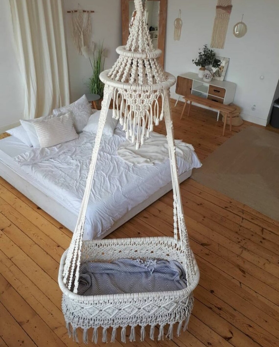Handmade macrame swing Baby cradle Modern swing Etsy