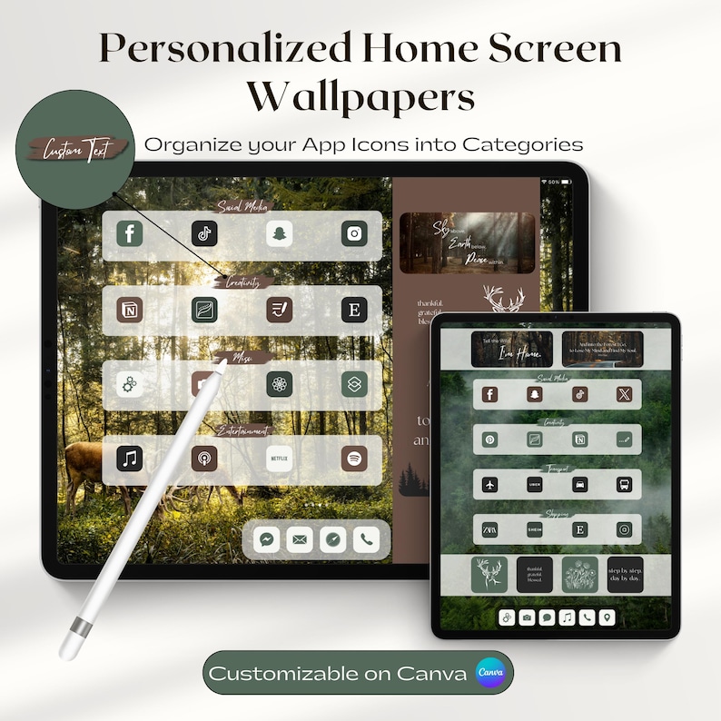 Forest iPad Ios Theme, App Icons, Widgets, Wallpaper (digital Download ...
