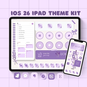 Lavender iPad Theme: iOS 26 App Icons, Widgets, Wallpapers