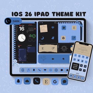 iOS 26 Blue iPad Theme: Dark Mode, App Icons & Widgets