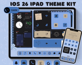iOS 26 Blue iPad Theme: Dark Mode, App Icons & Widgets