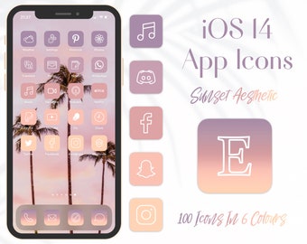 iOS App Icons | Sunset Gradient Colours Aesthetic | iPhone App Icons | App Covers