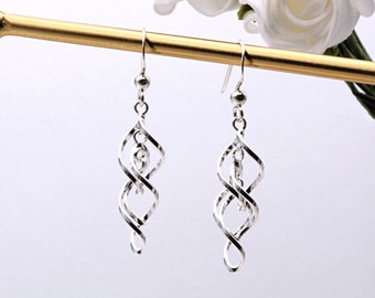 Sterling Silver Spiral Drop Earrings