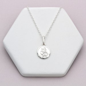 Sterling Silver Small St Christopher Necklace