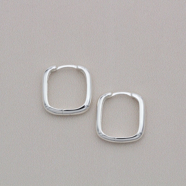 Silver Claire Square Hoops main image 0