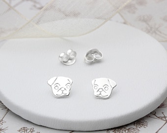 Sterling Silver Pug Ear Studs