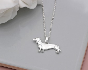 Sterling Silver Dachshund Dog Necklace