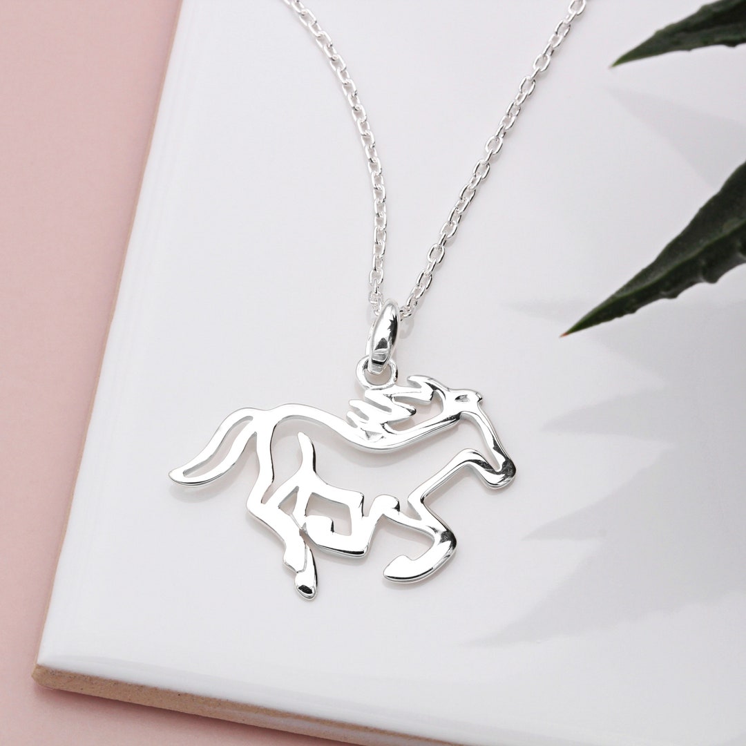 【STONEHENgE】Silver Material Horse Hoof Necklace K1231 Horseshoe Necklace, Silver Horse Necklace, Engraved Necklace