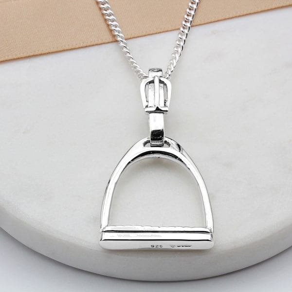 Sterling Silver Large  Stirrup Necklace