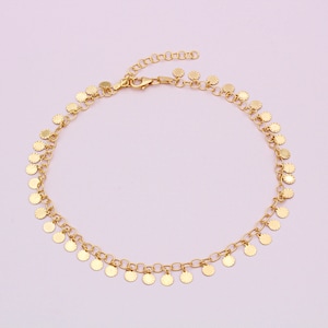 18ct Gold Vermeil Multi Disc Anklet