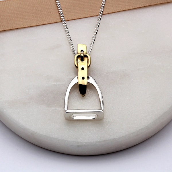 Sterling Silver and 18ct Gold Vermeil Stirrup Necklace