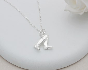 Sterling Silver Riding Boots Necklace