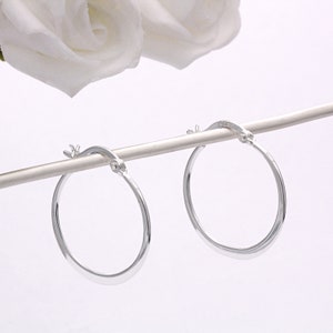 Sterling Silver Plain Hoops