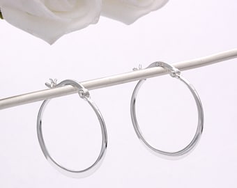 Sterling Silver Plain Hoops (Non-returnable)