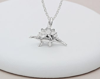 Sterling Silver Small Stegosaurus Necklace