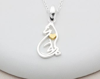 Sterling Silver Sitting Greyhound/ Whippet Necklace