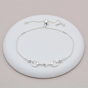 Sterling Silver Snaffle Slider Bracelet