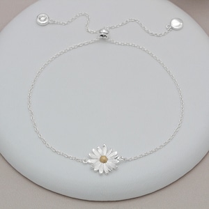 Sterling Silber und 18 Karat Gold Vermeil Daisy Slider Armband