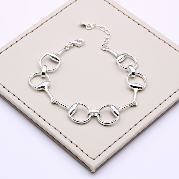 Bracelet Snaffle en argent sterling poinçonné