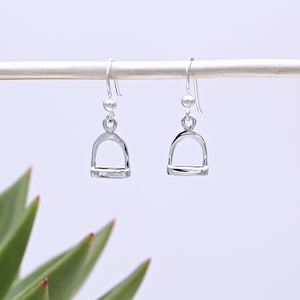 Sterling Silver Stirrup Drop Earrings