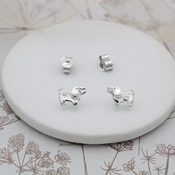 Sterling Silver Puppy Ear Studs