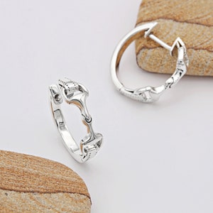 Sterling Silver Snaffle Fronted Hoop Earrings