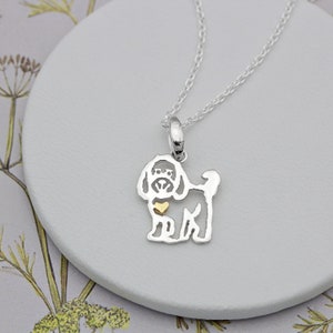 Sterling Silver and Gold Vermeil Cockapoo Necklace