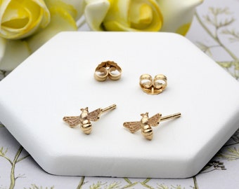 Pendientes de abeja en oro vermeil de 18 quilates (No se admiten devoluciones)