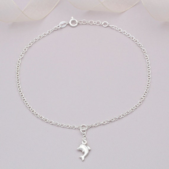 Sterling Silver Dolphin Anklet