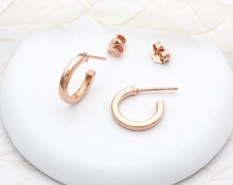 18ct Rose Gold Vermeil 3/4 Hoops